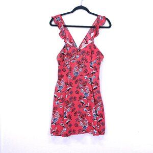 Y2K Charlotte Russe Red Babydoll Sweetheart Floral Boho Night Out Mini Dress S